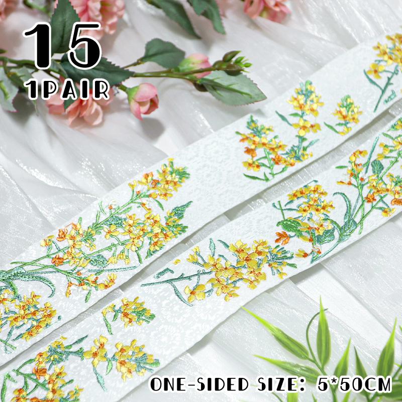 50cm Chinese Style Embroidered Lace Trim Fabric Collar Decoration for Hanfu Ancient Costume Skirt DIY Sewing Accessories