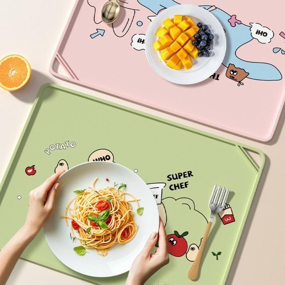Durable Cartoon Silicone Place Mat Anti-Slip Oil Proof Drainer Mat Waterproof Heat Resistance Dish Drying Mat Kitchen
