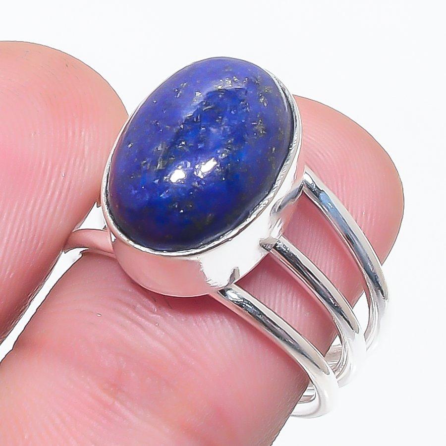 

Natural Lapis Lazuli Gemstone 925 Sterling Silver Jewelry Ring Size 6 e4j84