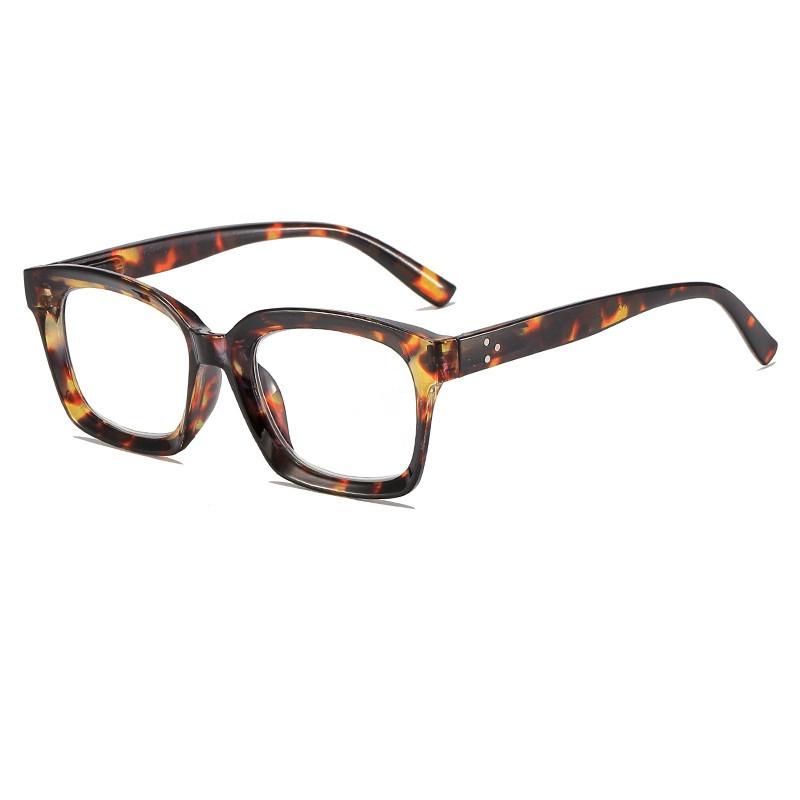 

0 -0.5 -0.75 To -6.0 Leopard Frame Square Prescription Eyeglasses Women Men Spring Leg Reader Glaasses Power +0.5 +1.0 To +4.0 Hyperopia Plus 4.0