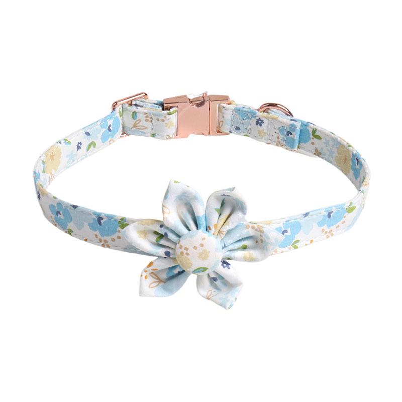 New Floral Dog Collar Rose Gold Sunflower Bow Pet Collar for Dogs Cat Collar Cat Harness Dog Clothes Dogs Accessoires Pet