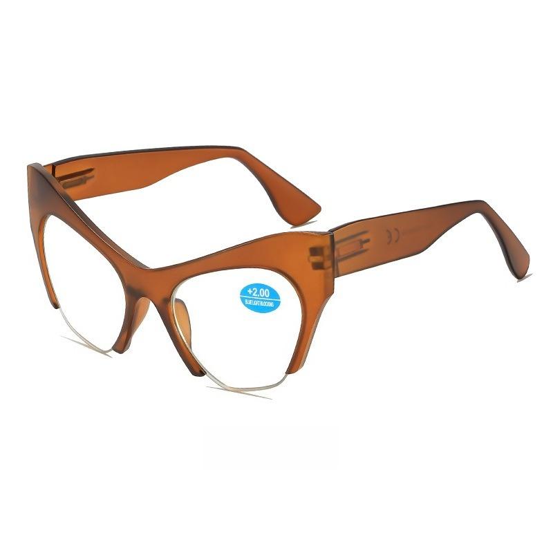 

Large Frame Cat Eye Reading Glasses Women Retro Presbyopia Hyperopia Eyewear Anti Blue Light Reading Eyeglasses +1.0+1.5 to +4.0 1.0