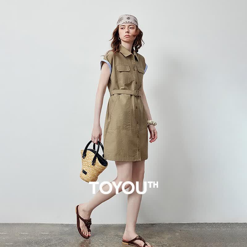 Women s Workwear Sleeveless A-Line Midi Dress L