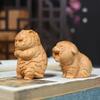 Cypress Cute Tiger Baby Decorate small statues -Chinese characteristic wood carving Cute Home Room Office Healing Decoration