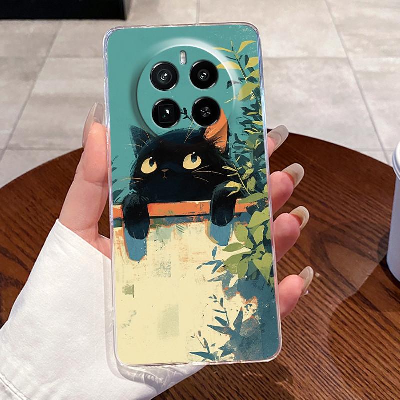 Jelly Casing For Realme GT5 Pro (240W) Funda Capa Clear Silicone Soft TPU Back Cover Cute Cat Rabbit Heart Protective Case Coque