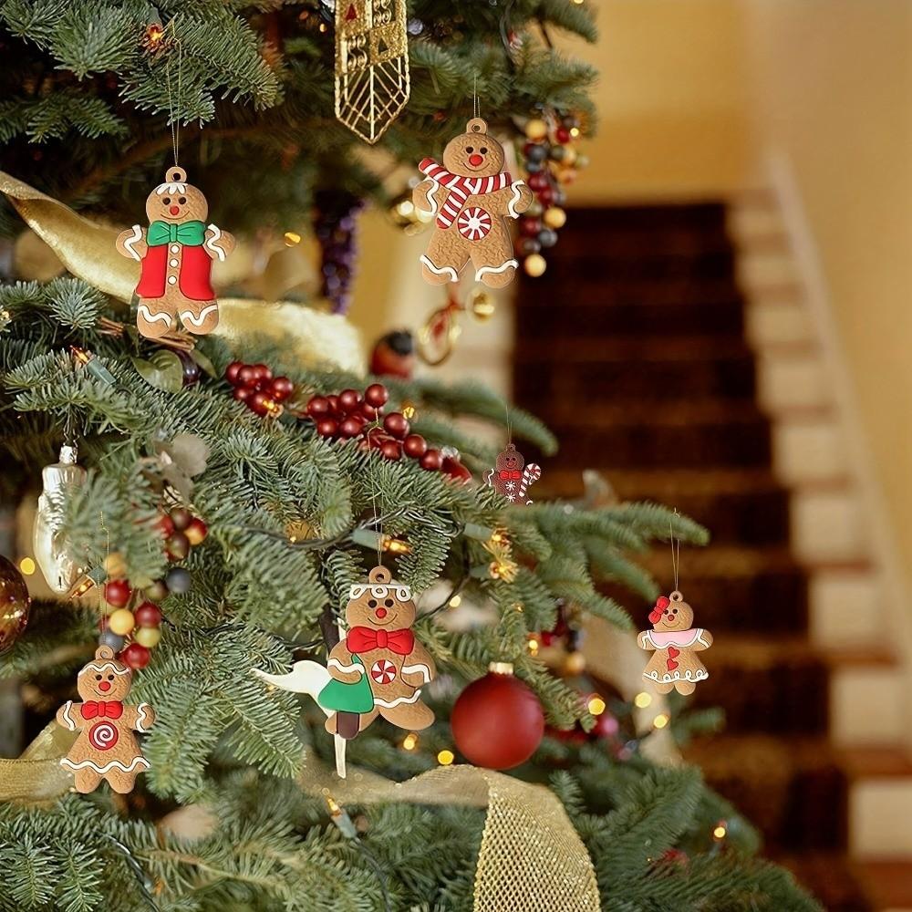 Hanging Charms Gingerbread Man Ornaments DIY Craft Festive Xmas Holiday Decor Cute Christmas Tree Pendant Indoor Decorations