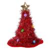 Christmas Tree Hat Glitter Tinsel Santa Hat for Adults Children Funny Holiday Party Acceesory