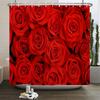Beautiful Tulip Rose Flowers Shower Curtain Bathroom Curtains Nature Flower Waterproof Polyeste Fabric Bathtub Decor With Hook
