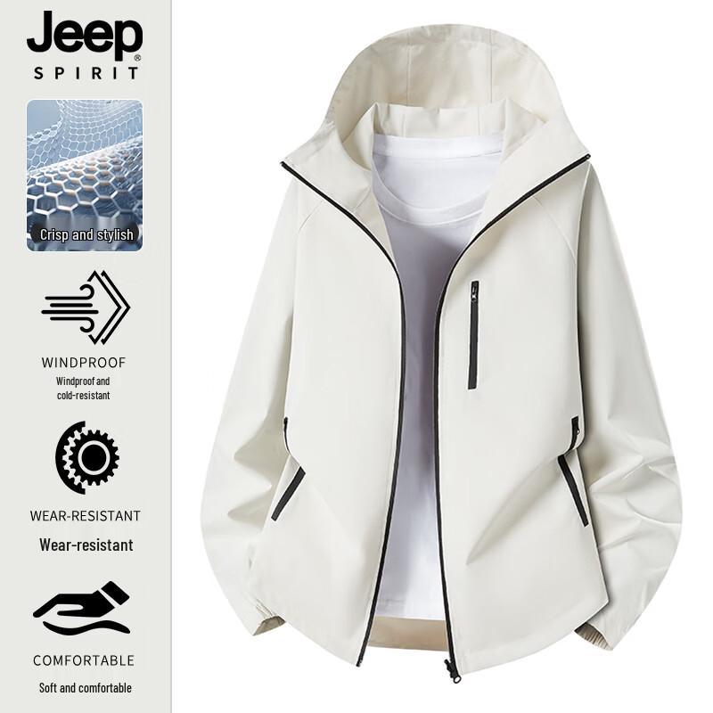 JEEP SPIRIT Men s Windproof Waterproof Hooded Jacket 3XL