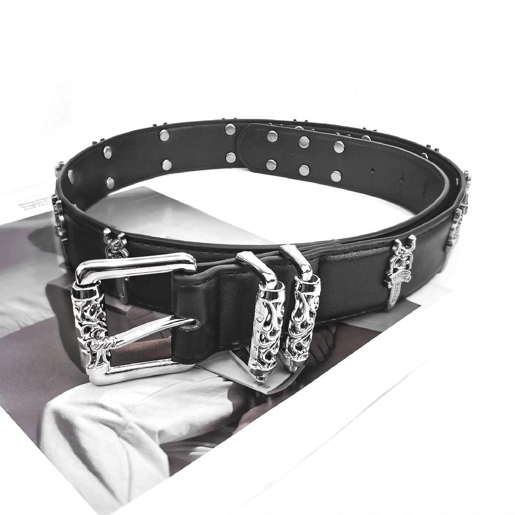 Unisex Retro Metal Sword Buckle Belt – Trendy, Versatile, and Niche Design