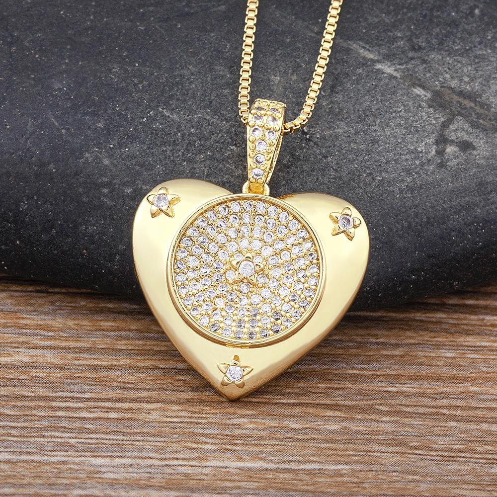 

Nidin New Trendy Heart Shape Evil Eye Sparkling Zircon Pendant Necklace For Female Male Punk Style Chain Choker Jewelry Gifts білий