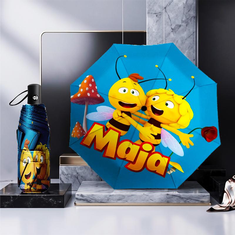 Bee Adventure Maya Umbrella Folding umbrella, automatic umbrella 8-Frame for Travel, camping Use Gift for Halloween Christmas