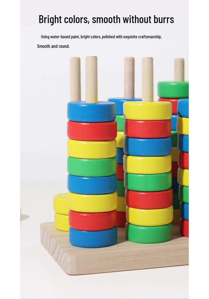 CE Certified Wooden Colorful String Beads Sorting Toy for Early Education