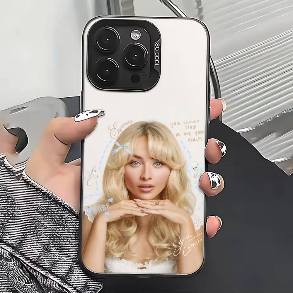 S-Sabrina C-Carpenter Singer Phone Case For iPhone 17,16,15,14,13,12,11 Plus,Pro Max,XS,Colorful Silver Black Cover