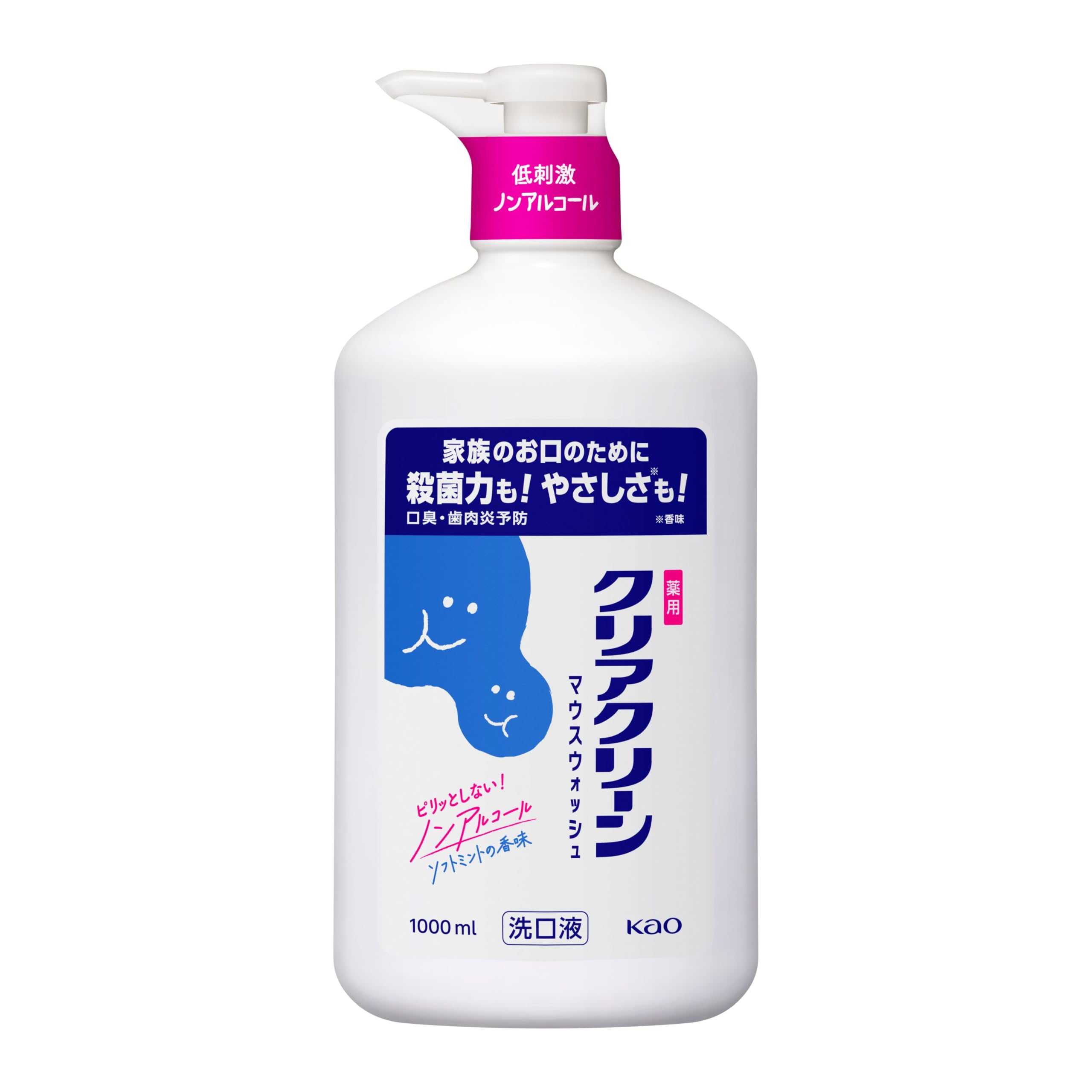 Clear Clean Dental Rinse Soft Mint Medicated 1000ml Mouthwash, Alcohol-Free, [Quasi-drug]