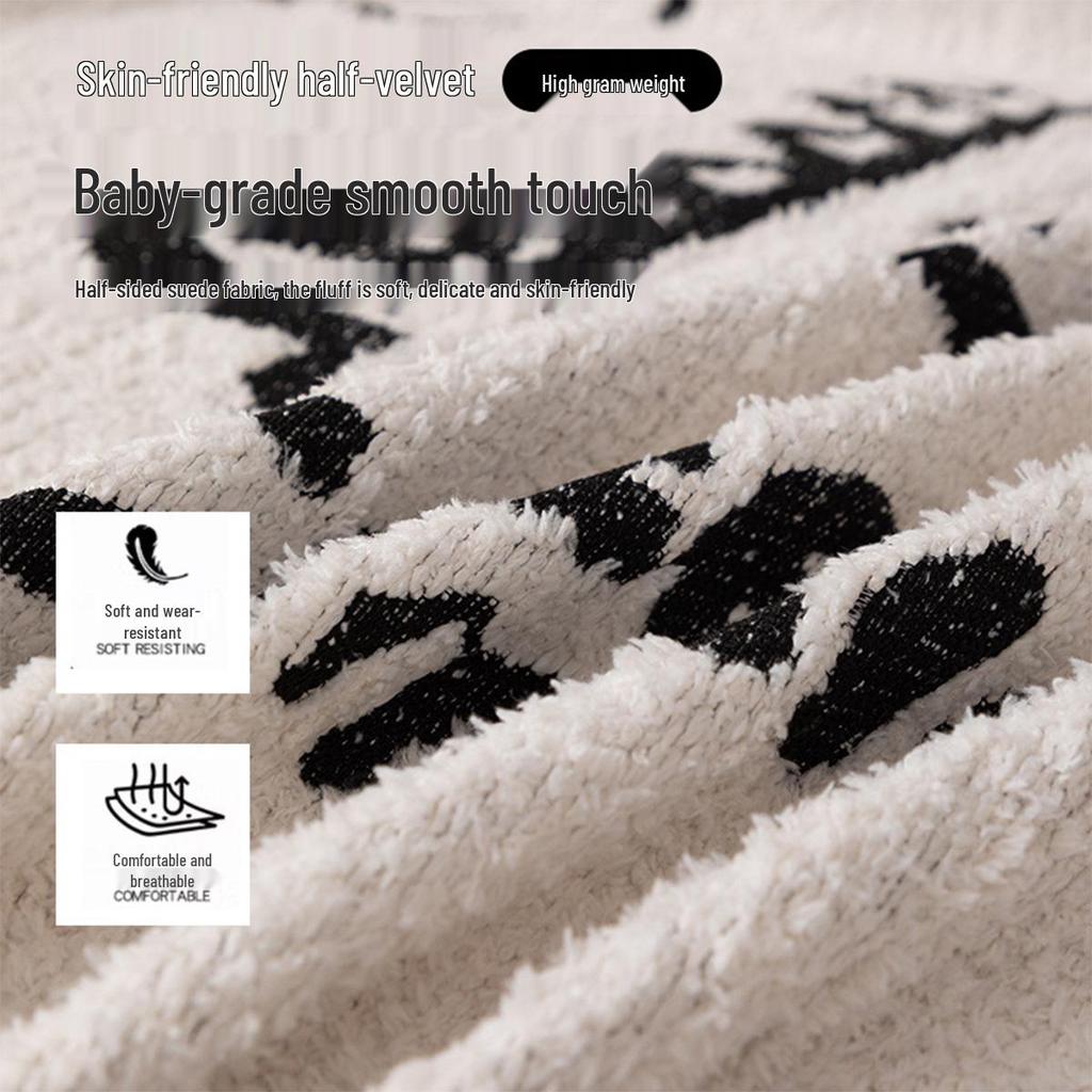 Vier-Jahreszeiten Plüsch Rutschfester Creme Sofaüberwurf