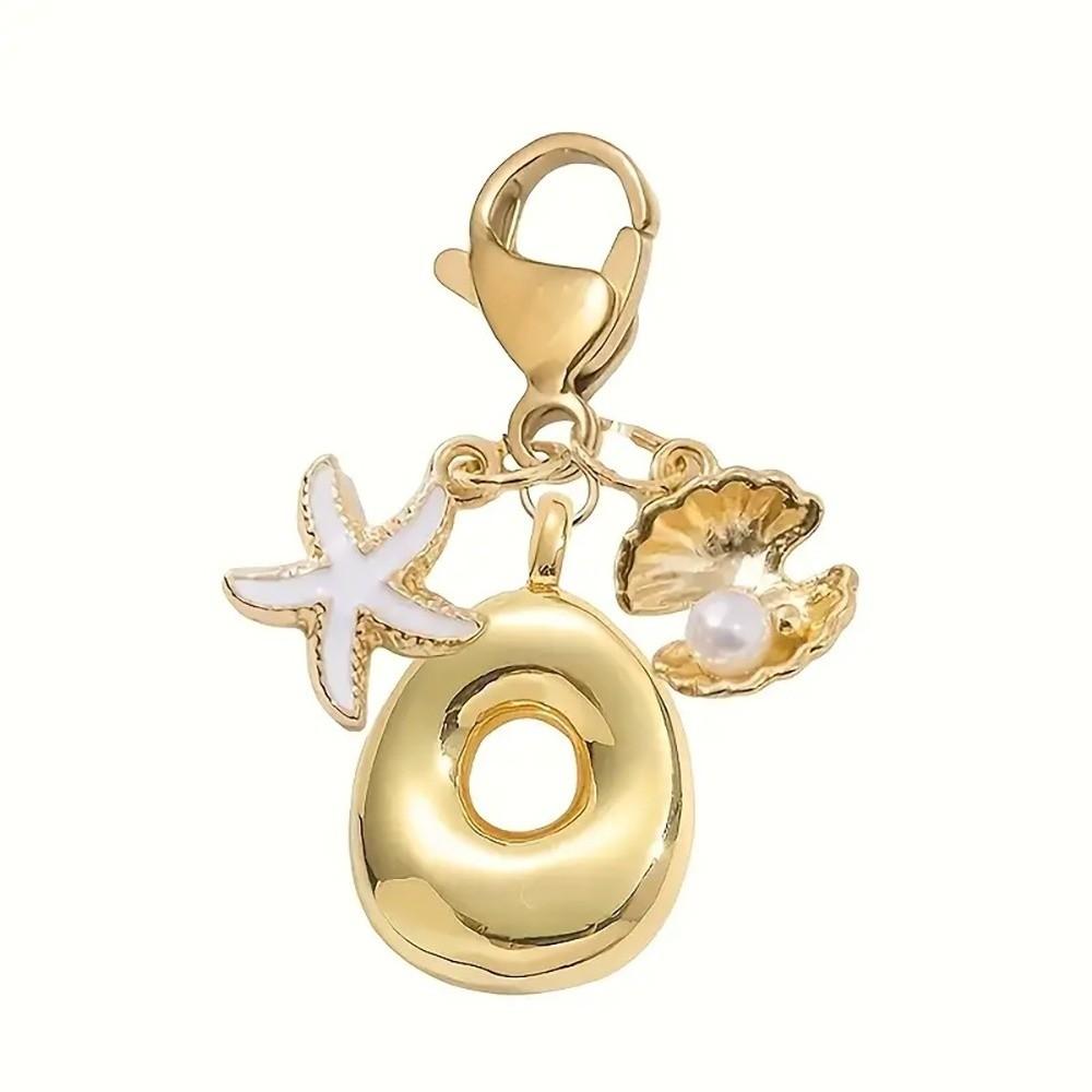 Golden 26 Letters Keychain Retro Backpack Pendant Unisex Bag Charm Friends
