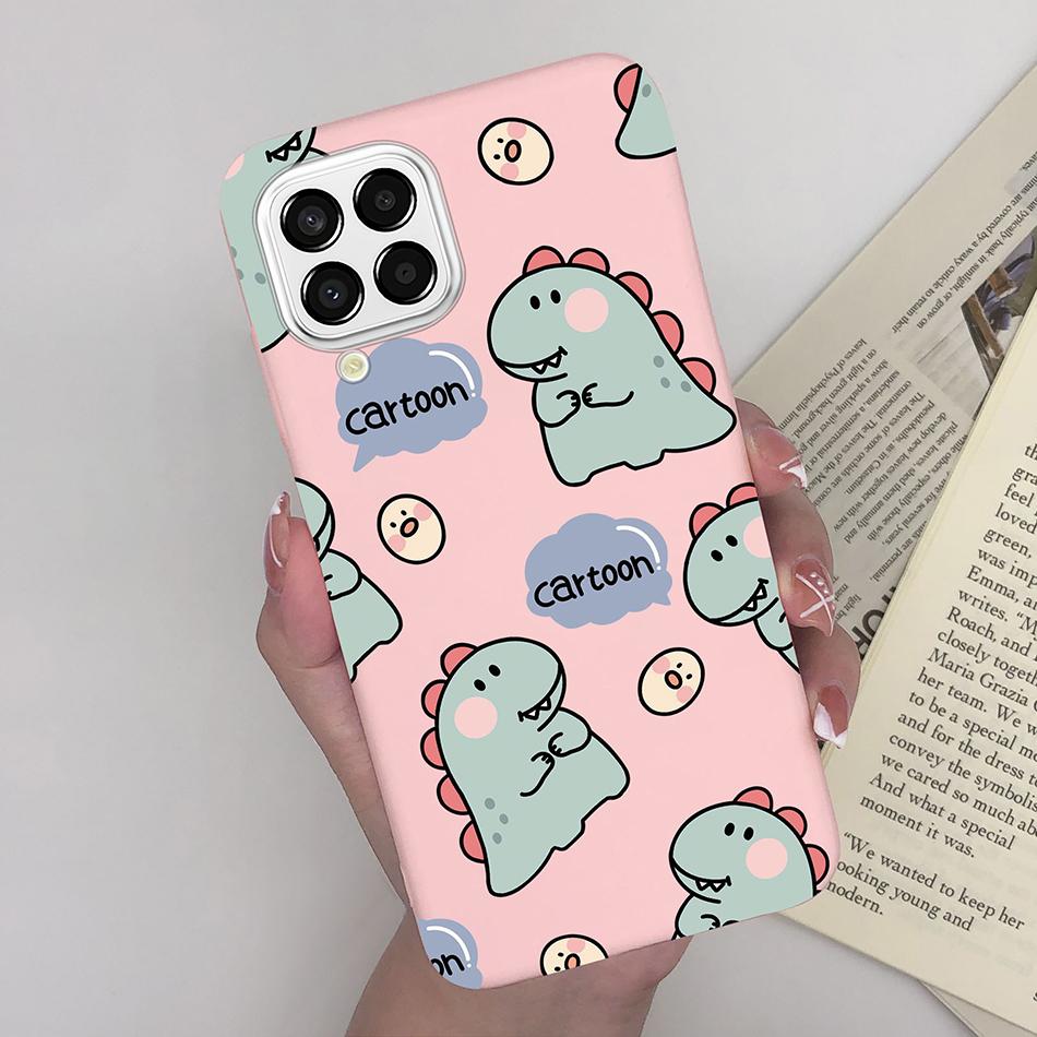 For Samsung Galaxy M33 5G Case Heart Cartoon Silicone Matte Shockproof Phone Cover For SamsungM33 GalaxyM33 M 33 Funda Shell TPU