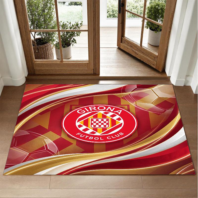 Girona FC Design Crystal Velvet Rug Soft Decorative Mat for Bedroom Entrance