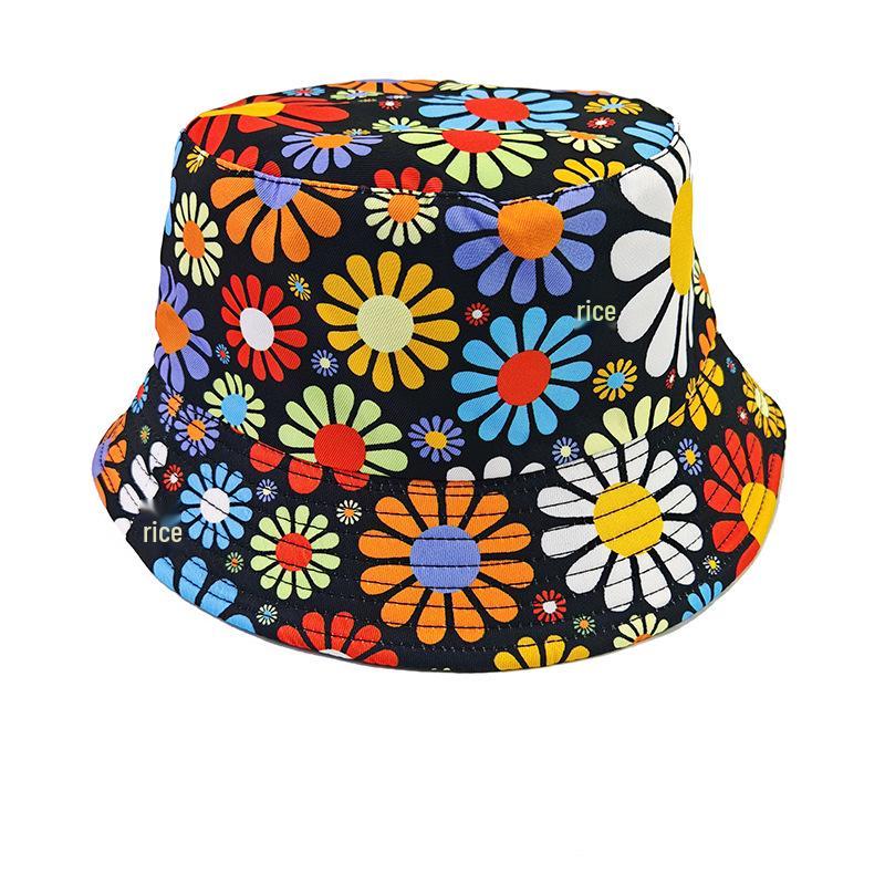 Retro Graffiti Double-Sided Bucket Hat for Men & Women - Versatile Outdoor Travel Sun Protection