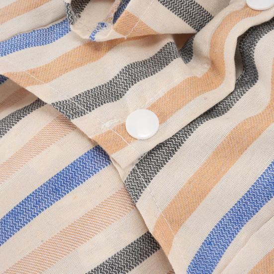 Yousheng Pet Shirt with Stripes And Plush Bear Button Down Short Sleeve Summer Puppy Outfits Breathable Pet T Shirt for Small Medium Dogs