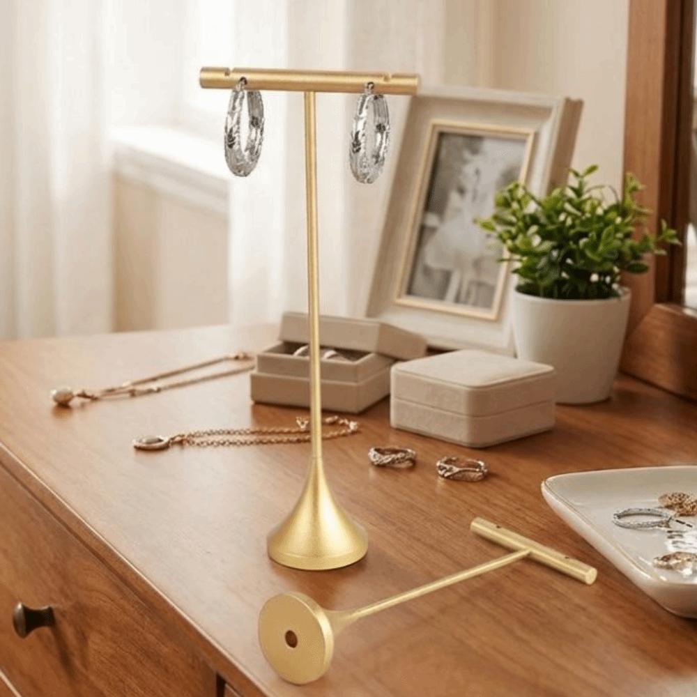 Aluminum Zinc Zinc Alloy T-Shape Earring Display Stand Dangle Jewelry Ring Organizer Jewelry Storage
