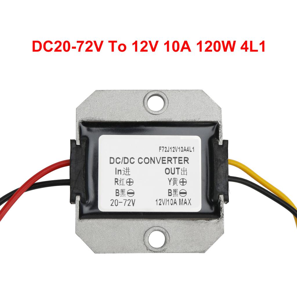 Waterproof Buck Step Down Converter 20-72V to DC12V 10A Car Power Module