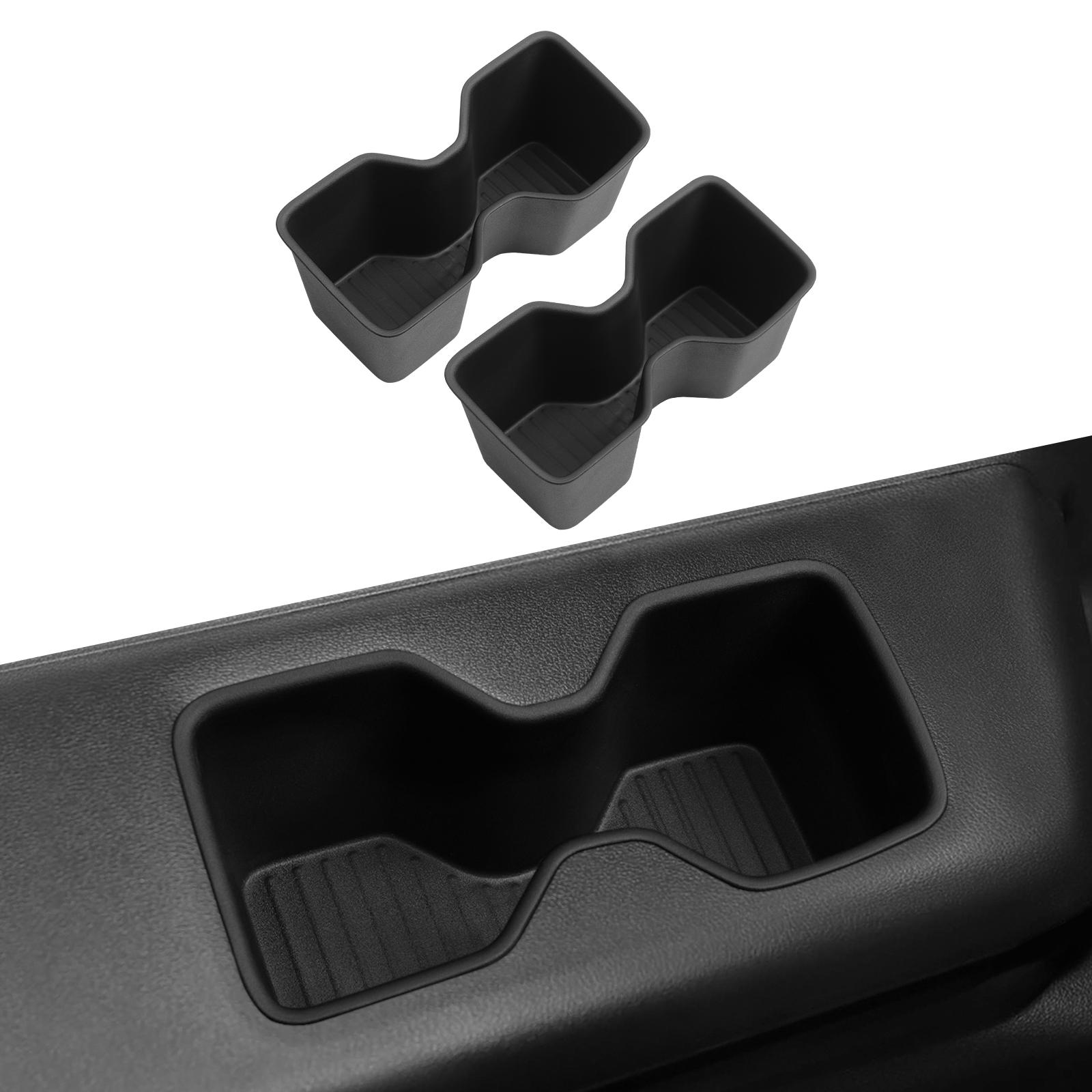 

for Hyundai Santa Fe 6/7 Seats 2024-2026 (3 Row only) Door Side Cup Holder Insert Cup Box Shock-Absorbing Storage TPE Tidying Third row Cup box 2P