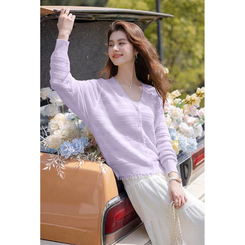 MokaNa Women's Tassel Hem Loose Knit Cardigan