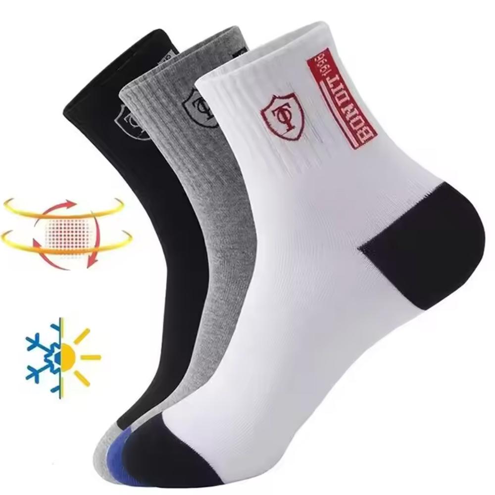 Atmungsaktive Baumwoll-Sportsocken für Herren 15/30 Paar Bambusfaser Schweißabsorbierend Deodorierend Business-Socken für Komfort