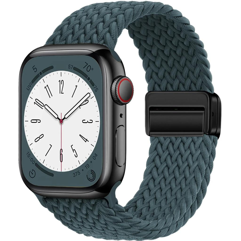 Braided Strap for Apple Watch 10 Band 46mm 45mm 49mm 42mm 40mm Buckle Bracelet iWatch Series Se 7 3 6 8 9 Ultra 2 Magnetic Band