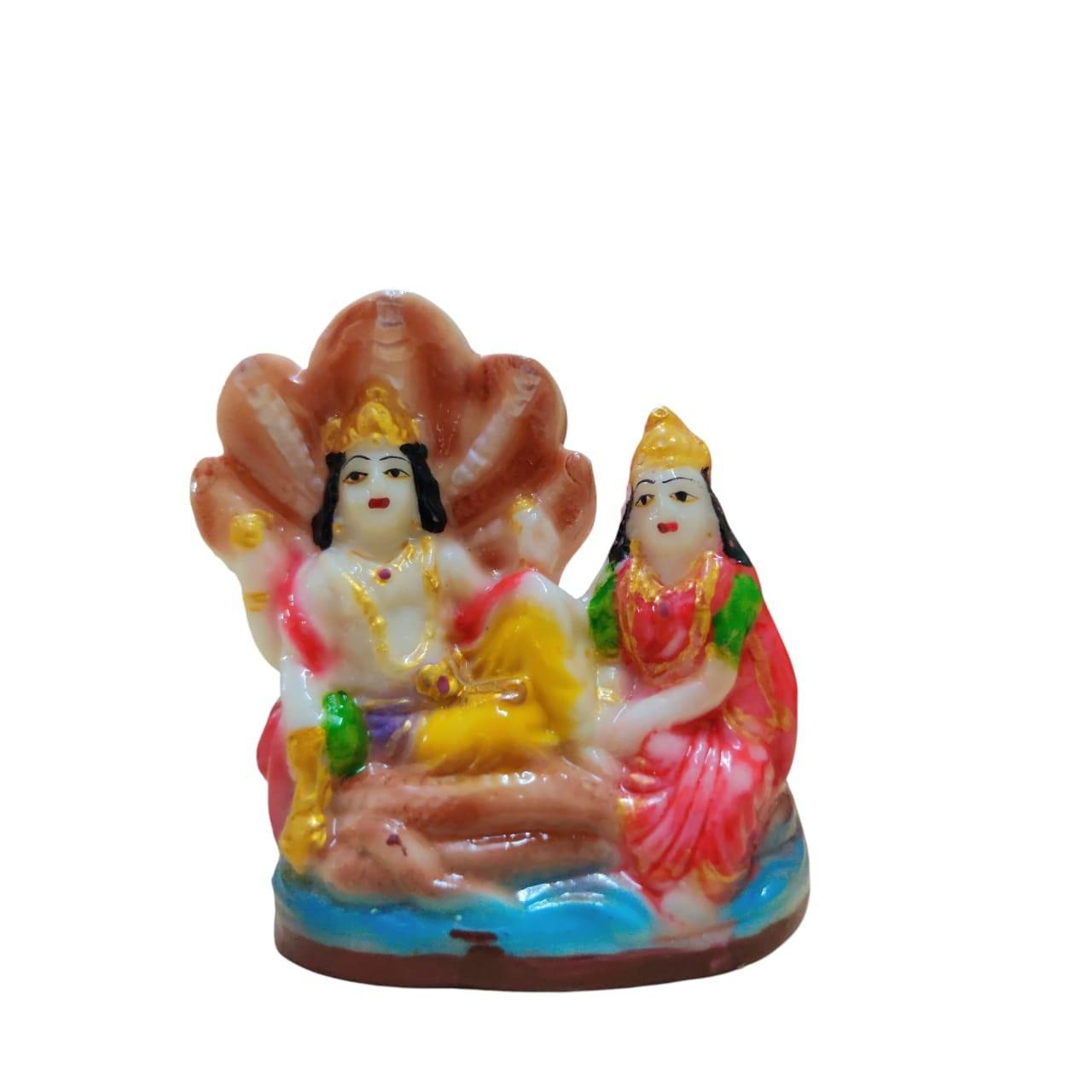 @ Lord Vishnu Lakshmi Idol Multicolored For Home Temple Pooja 188Gm Zr-7032-60%Off