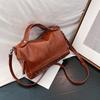 Soft Leather Bost Shoulder Crossbody Top Handle Bag Women Fashi Trendy Versatile Mature Handbag