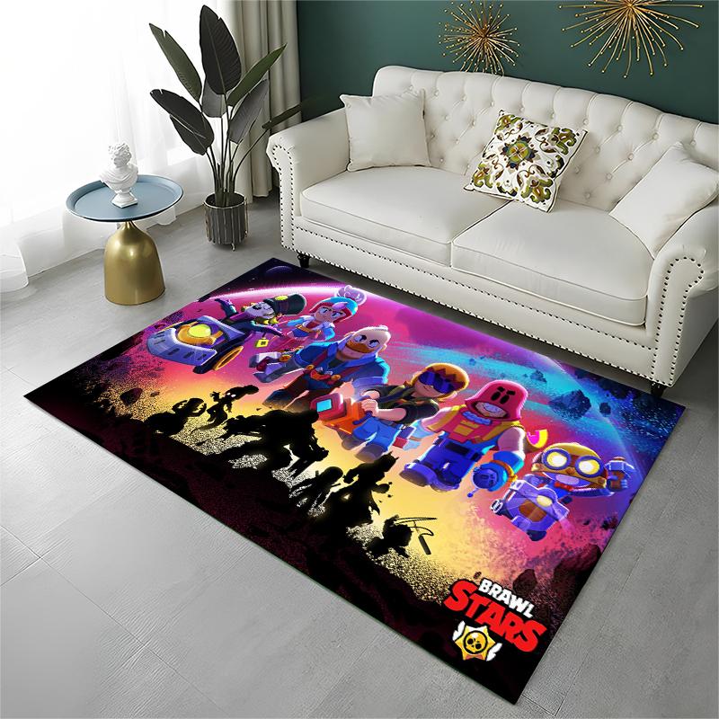 Cartoon B-Brawl Game Non-Slip Area Rug for Living Room,Bedroom,Playroom,Soft Carpet Floor Mat Home Decor Rug Kids Room Gift