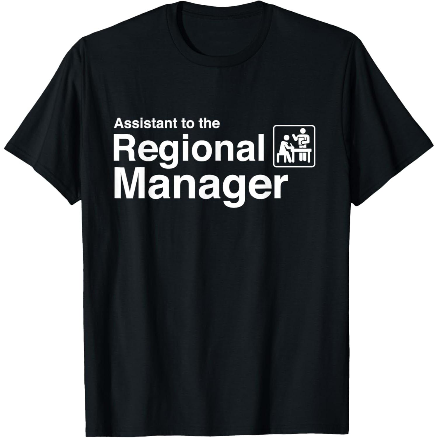 Assistant To the Regional Manager Graphic Print Cotton Short Sleeve TShirt Casual Tee S чёрный