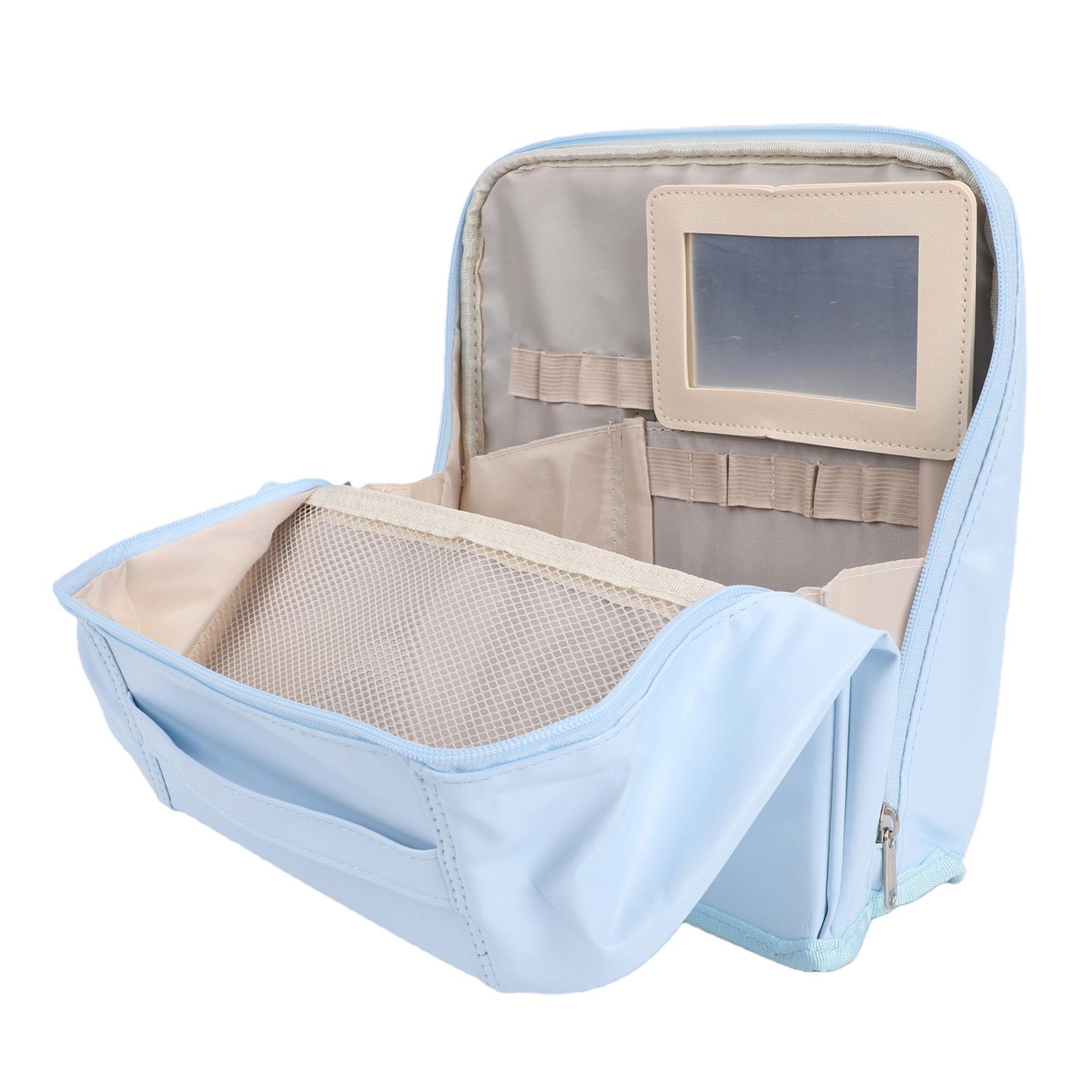 Standing Makeup Bag Large Capacity Multiple Compartments Vertical Makeup   with Reinforced Base