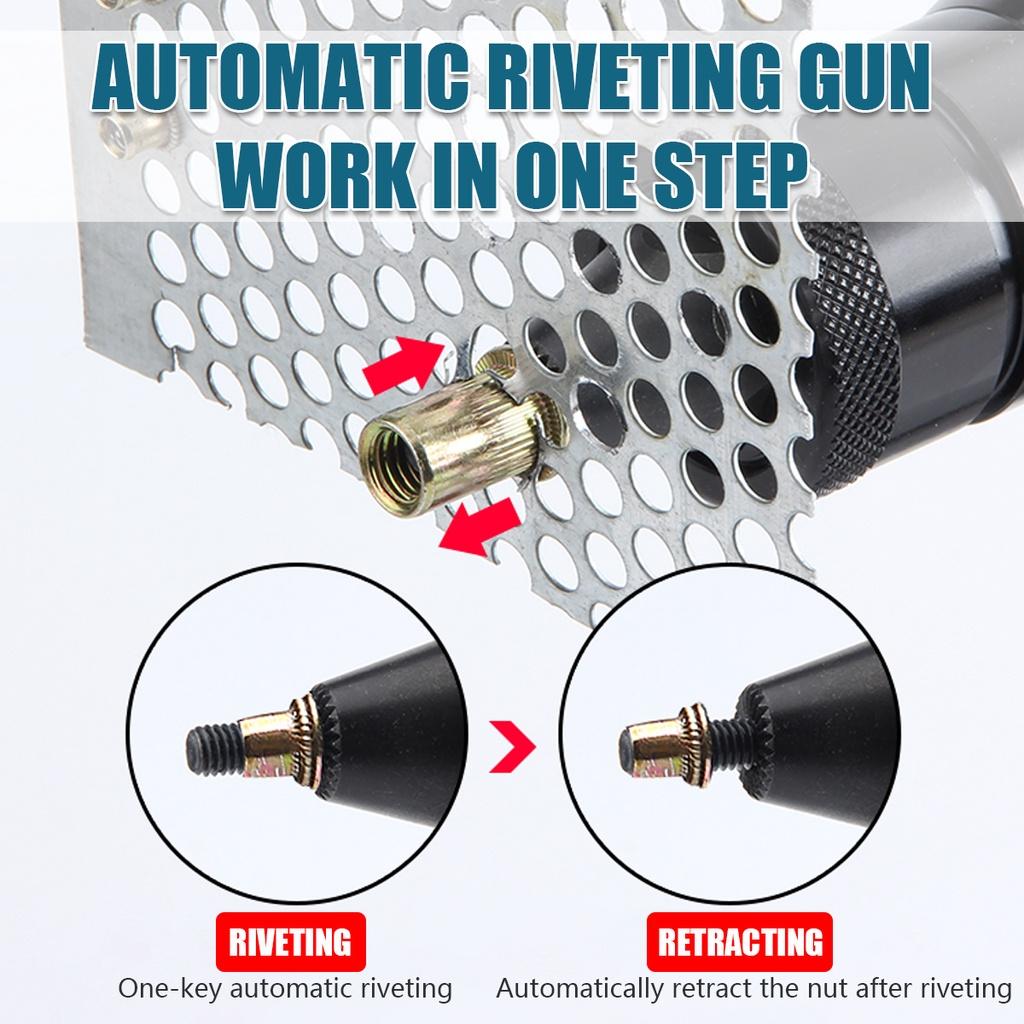2 Gears M3-M12 Cordless Rivet Nut Guns 588VF Electric Rivet Gun Drill Insert Automatic Riveting Tool For 588VF Battery