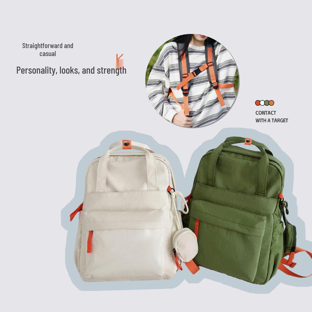 2025 Women's Fashion Textured Casual Backpack - Solid Color, Versatile for Commute & Travel