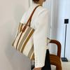 Large Capacity Shoulder Bag for Woman Fashion Stripe Handbag Shopping Bag Ladies Casual Tote Bag