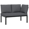 VidaXL Salon de jardin 5 pcs avec coussins noir aluminium, ensemble de canapés de jardin, ensemble de canapés de patio, 3283693