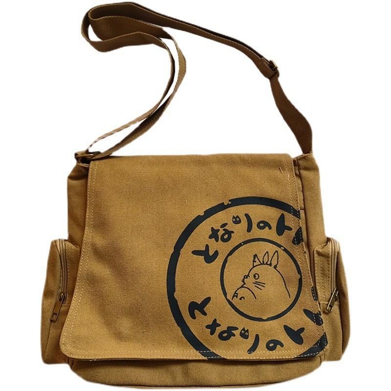 Borsa a tracolla messenger da donna/uomo in tela, borsa a spalla di grande capacità con cartoni animati vintage, zaino multifunzionale per il tempo libero e per studenti, borsa tote da esterno
