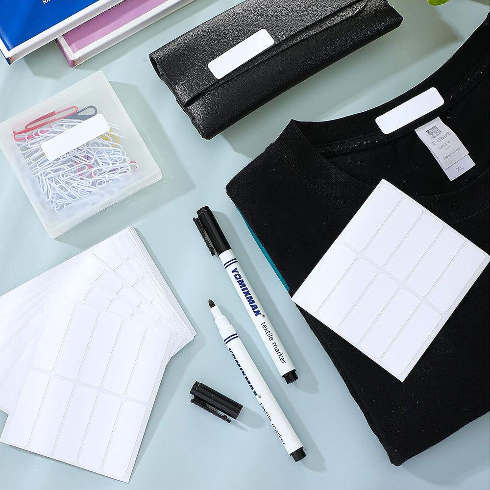 No-Iron Labels Wash Writable Self Adhesive Clothing Name Label And Permanent Fabric Markers Pen For Daycare School Home Decor