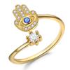 Hamsa Hand Adjustable Rings Turkish CZ Evil Eye Ring for Women Hand of Fatima Lucky Amulet Jewelry Protection Gift
