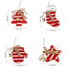 4pcs/set Mini Size Christmas Tree Decoration Hanging Design Decorative Shape Pentagram Hanging Decoration