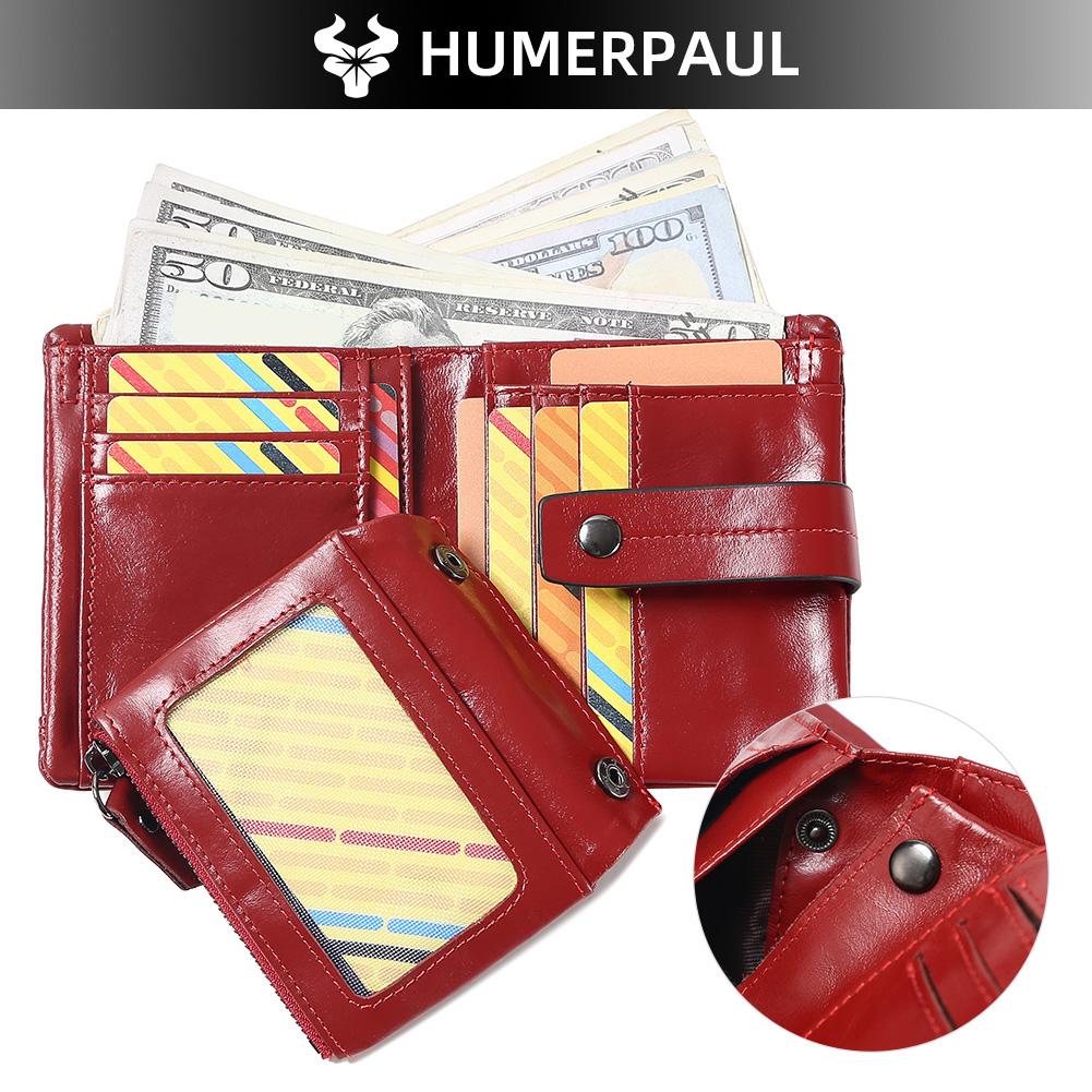 Humerpaul 100% Genuine Leather Men Wallet Coin Purse Small Card Holder PORTFOLIO Portomonee Male Walet Pocket Coffee Money