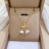 Bell Bell Bell Flower Light Luxury Temperament Gorgeous Full Diamond Necklace Female Versatile Collarbone Chain Titanium Steel Chain