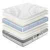Relaxation Mattress Set, 26 Cm Pocket Springs, Firm Reversible + White Base 13 Cm Thick + 2 Pillows + Duvet