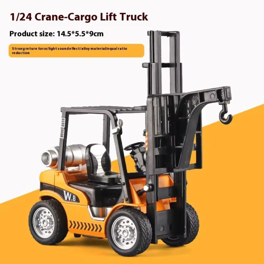 Warehouse Lift Truck Simulation Crane Toy Diecast Metal Engineering Vehicle Models  For Children