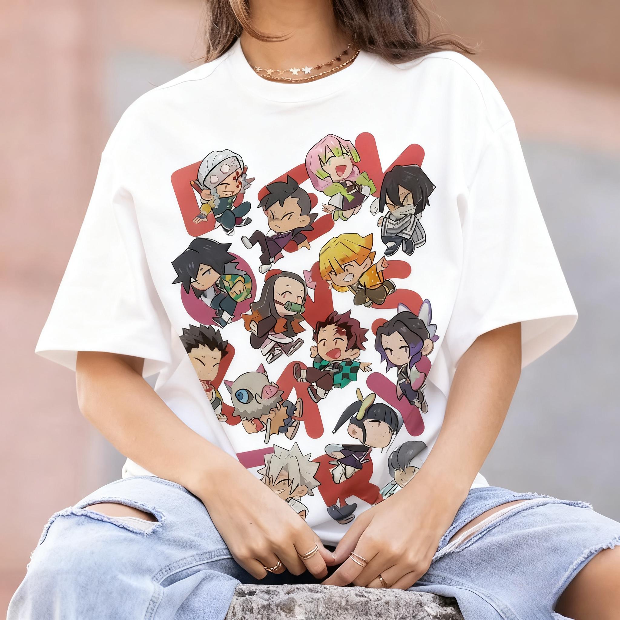 DemonSlayer Anime Chibi Pure Cotton TShirt Casual Streetwear Fashionable Style S