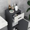 Chipboard Bathroom Cabinet with Drawer and Adjustable Two-Tier 30x30x82cm. Gray